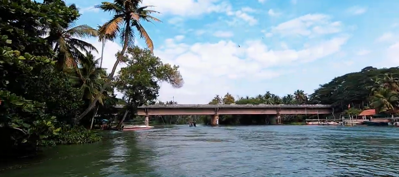 Poovar back water boating Bridge view